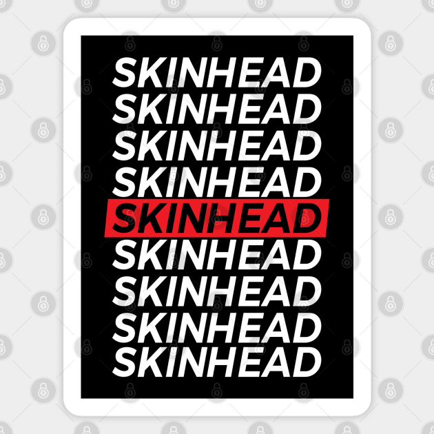 skinhead (white print) Magnet by the gulayfather